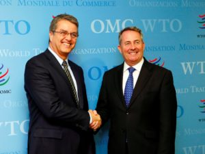 WTO director-general Roberto Azevedo and UK international trade secretary Liam Fox