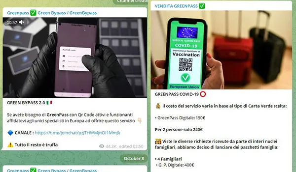 Su Telegram per acquistare un green pass bastano pochi clic Su Telegram per acquistare un green pass bastano pochi clic