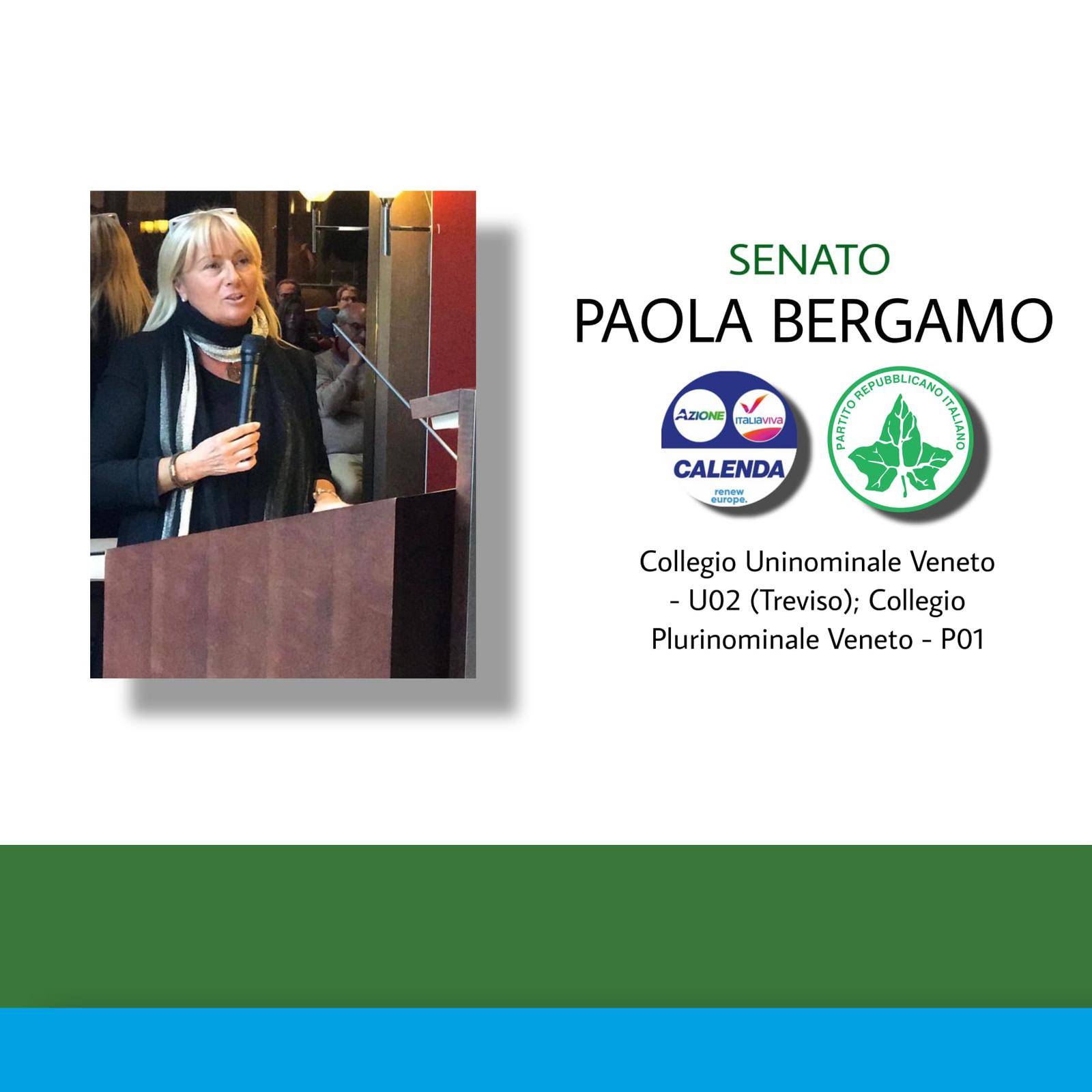 Paola Bergamo candidata al Senato: al nord est