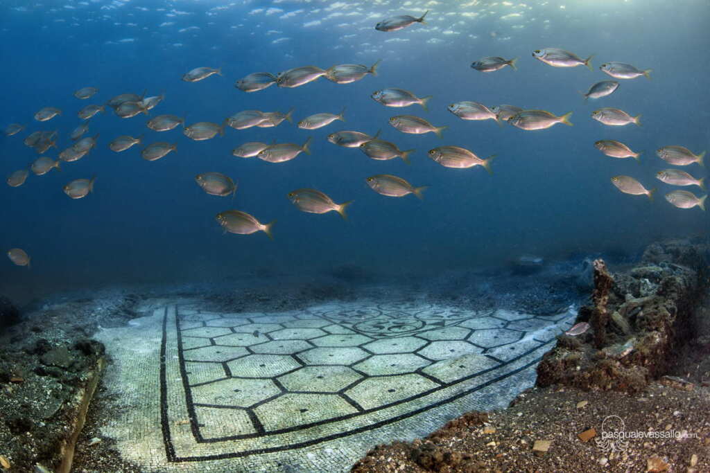Sui fondali del Parco sommerso di Baia riappare un meraviglioso ed elaborato mosaico
